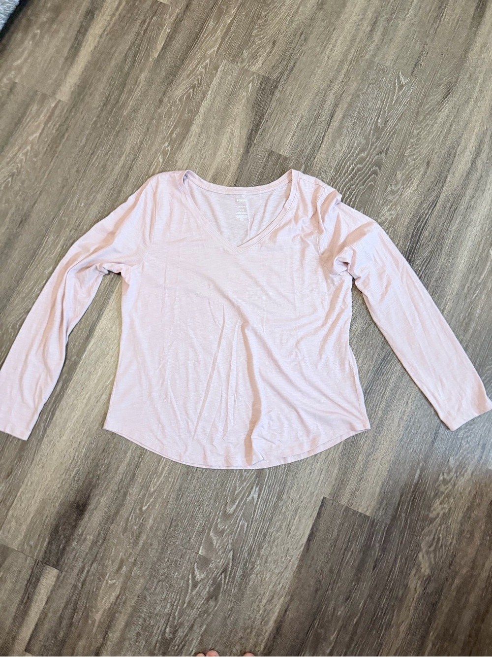 Sonoma Light Pink V-Neck Long Sleeve Women's Top